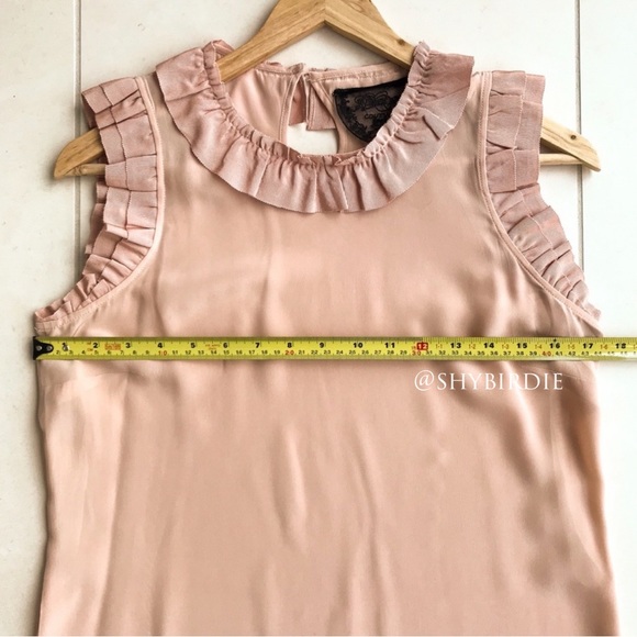 Zara Couture Silk Ruffle Sleeveless Top Dusty Rose - Picture 7 of 11